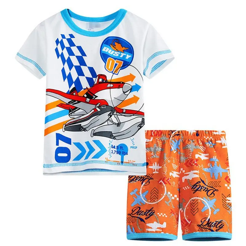Kids Clothing Set Baby Cartoon Cars Pajamas Boys Girls Shorts Tees Nightclothes Sleepwear Toddler Pyjamas Sleepsuit Children | Детская