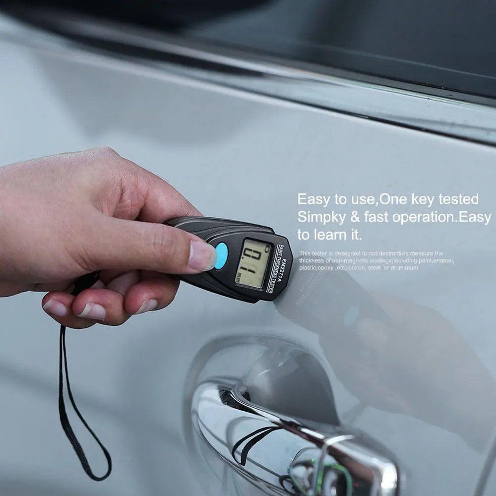

EM2271A Thickness Gauge Manual Digital Car Paint Thickness Meter Backlight LCD Thickness Coating Meter Manual Car Accessorie