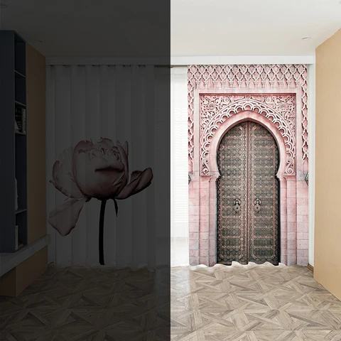Арабская мусульманская религия исламские оконные шторы для гостиной кухни спальни современные стильные розы украшение для штор