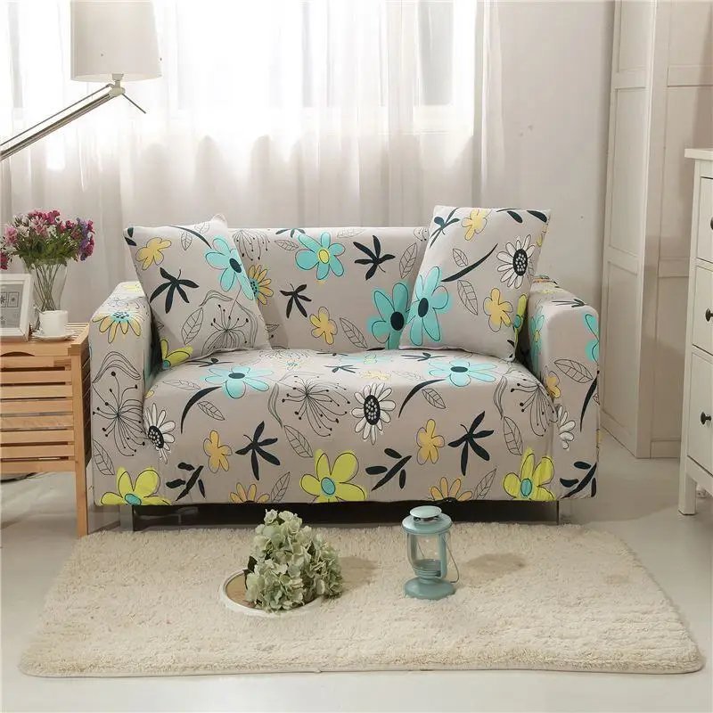 

Europe Floral Stretch Sofa Cover for Hotel Living Room Elastic Leaf Slipcovers Armchair Loveseat Furniture Corner Sofa Cover