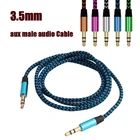 Кабель Aux 3,5-3,5 мм, 1 м, нейлоновый, для смартфонов, CDMP3 плееров, ТВ, компьютеров