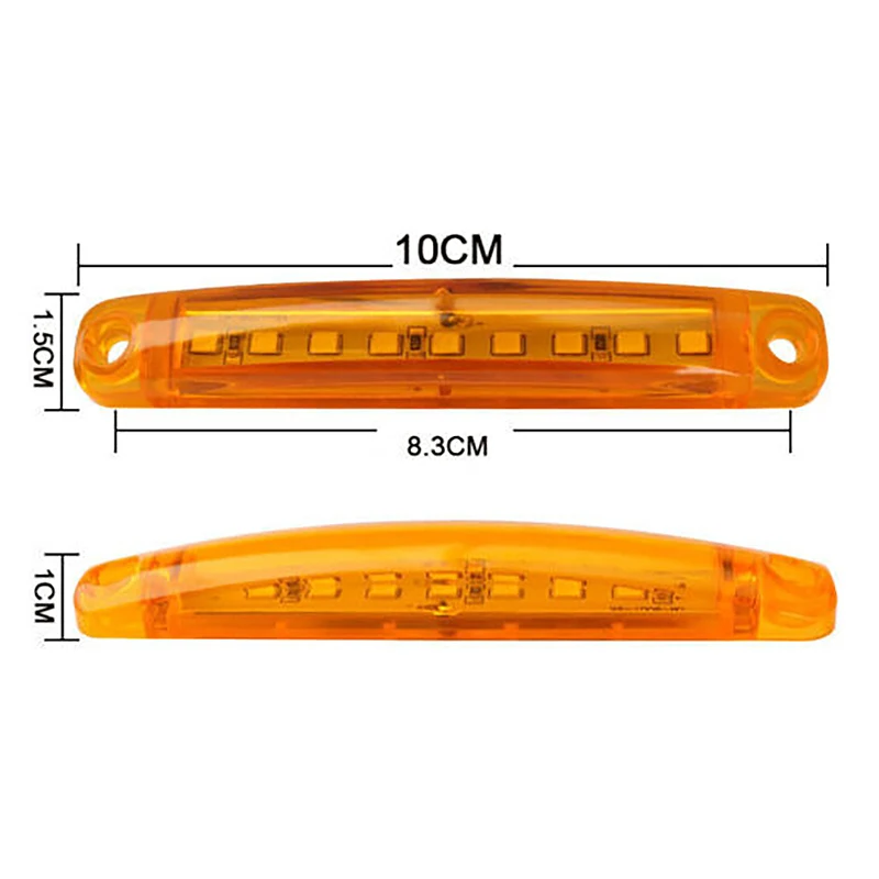 

10Pcs Amber 9 LED Sealed Side Marker Clearance Light Signal Light 12V for Car Truck Trailer Lorry