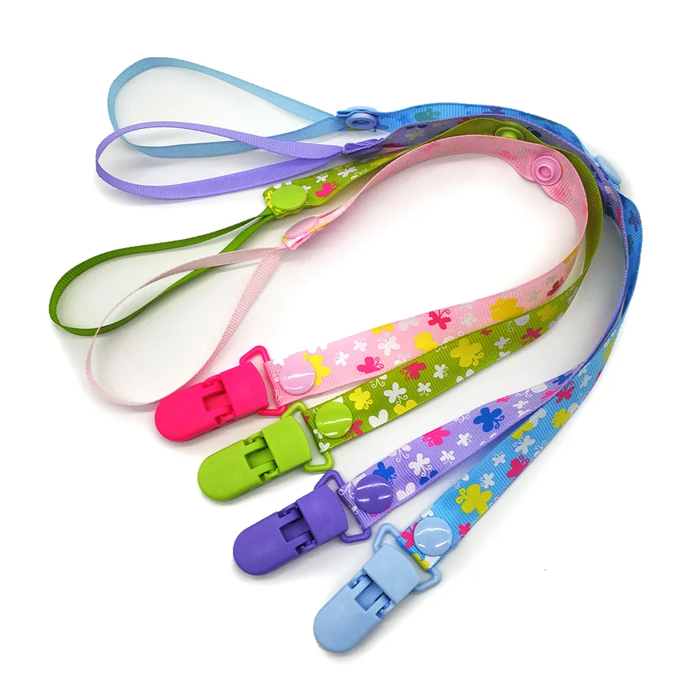 

1 Pc Baby Pacifier Chain with String Cartoon Butterfly Print Baby Clip Holder Nursing Teether Dummy Soother Nipple Leash Strap
