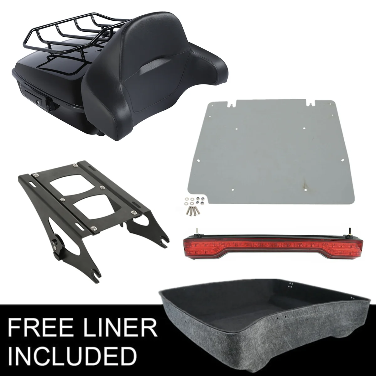 Мотоцикл 10 7 &quotнарезанный пакет багажник стойка для планшета светильник Harley Touring