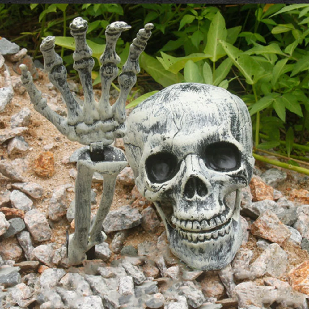 Хэллоуин ужас украшения в виде скелетов похороненный живой страшный череп