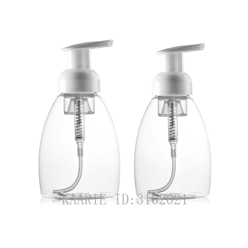 

10pcs/lot 250ml300ml Clear Empty PET Lotion Foam Container Pressed Mousses Pump Refillable Bottle Makeup Liquid Cosmetic Package