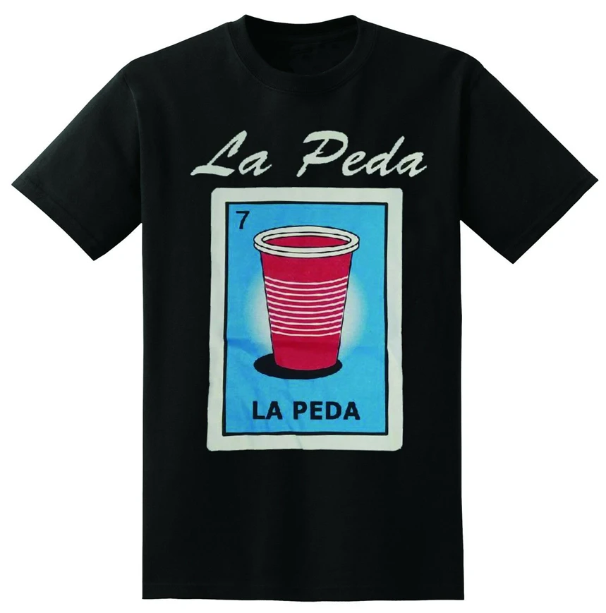 Мексиканская Loteria La Peda черная футболка Веселая графическая новый модный дизайн |