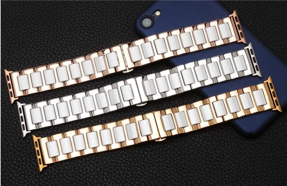 Браслет керамический из нержавеющей стали для Apple Watch Band 38 40 браслет iwatch band 42 мм 44