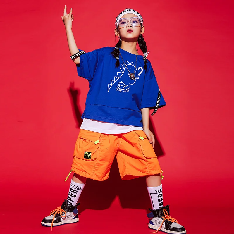 

Children'S Hip-Hop Jazz Dance Costumes Handsome Drums Clothes Girl Street Dance Suits For Boys Performance Clothes Tide DWY3538