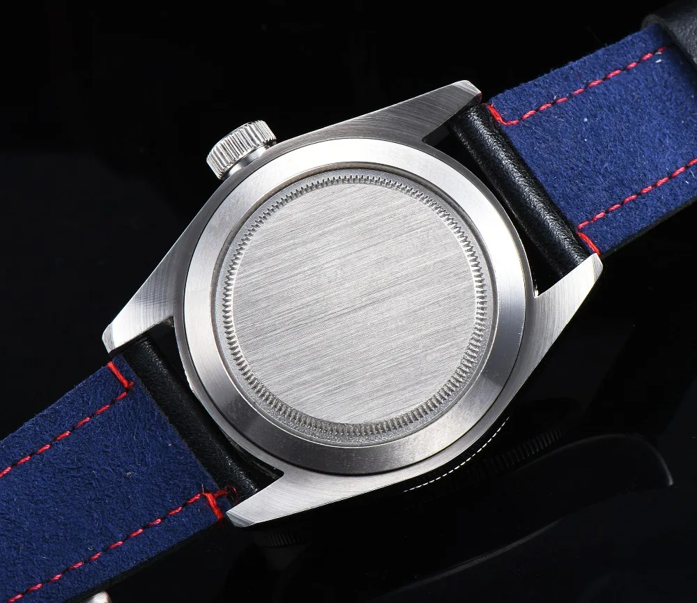 Corgeut 41 мм стерильные GMT часы черный циферблат Bay красный ободок окно даты автоматические мужские часы