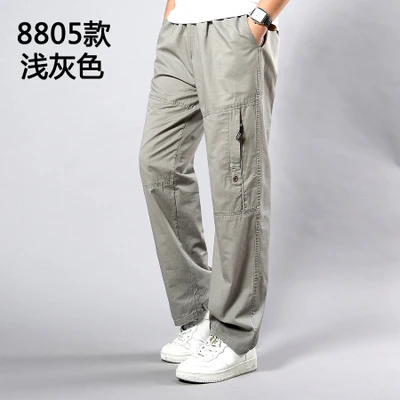 picture color Мужские брюки карго большого размера большие 5XL 7XL 8XL 9XL 10XL стрейч брюки Осень Военный стиль сафари прямые брюки карман Хаки 50 - Цвет: picture color