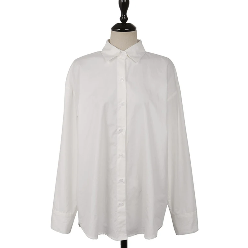 

Piooni White Shirt Women's Design Sense 2020 Autumn Korean Style Chic Versatile Loose Long Sleeves Pure Cotton Shirt