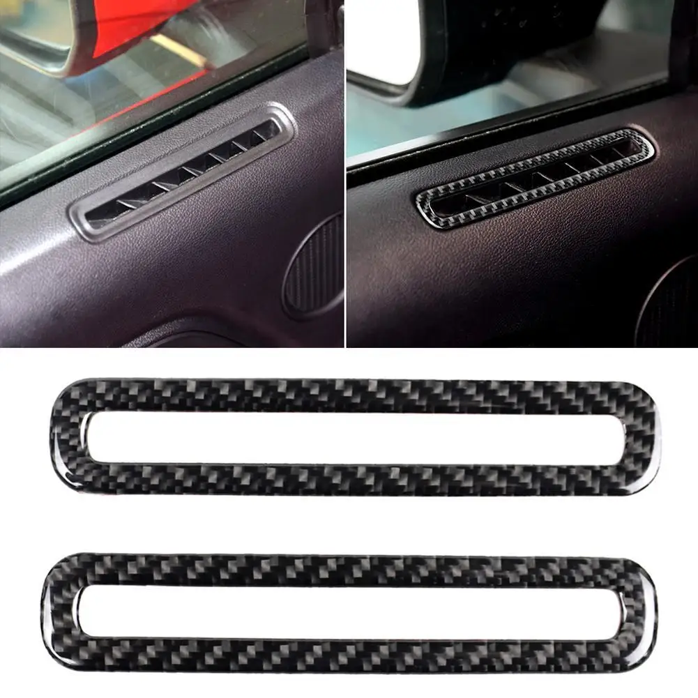80% HOT SALES！！！1 Pair Carbon Fiber Car Door Air Outlet Stickers Cover Decor for Ford Mustang