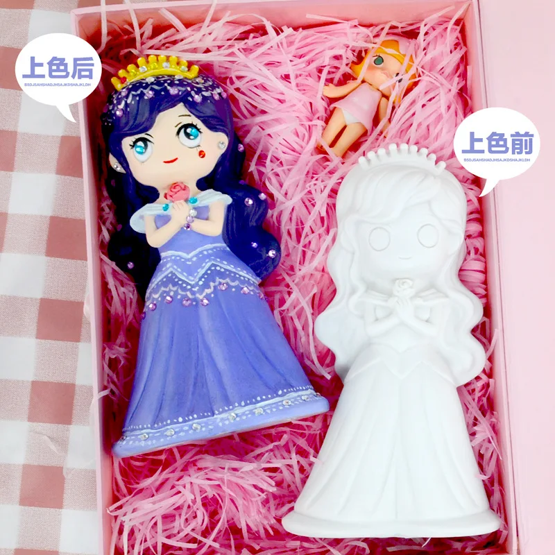 

Diy Handmade Creative Coloring Vinyl Doll Painted Graffiti White Embryo Piggy Bank Vinyl Toy Beginners Adult Paint By Numbers