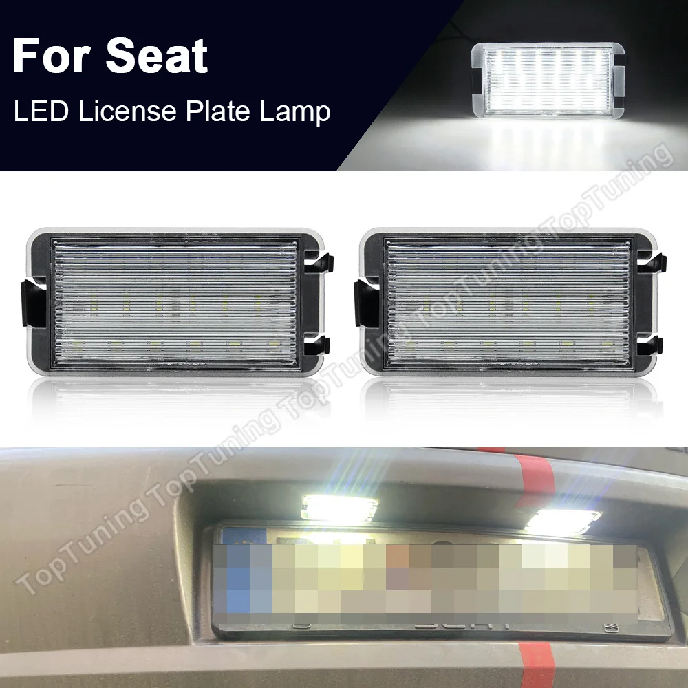 

2X For Seat Altea Arosa Ibiza 97-08 Coordoba 93-08 Leon 99-05 Toledo III 04-09 LED License Number Plate Lights Lamps Error Free