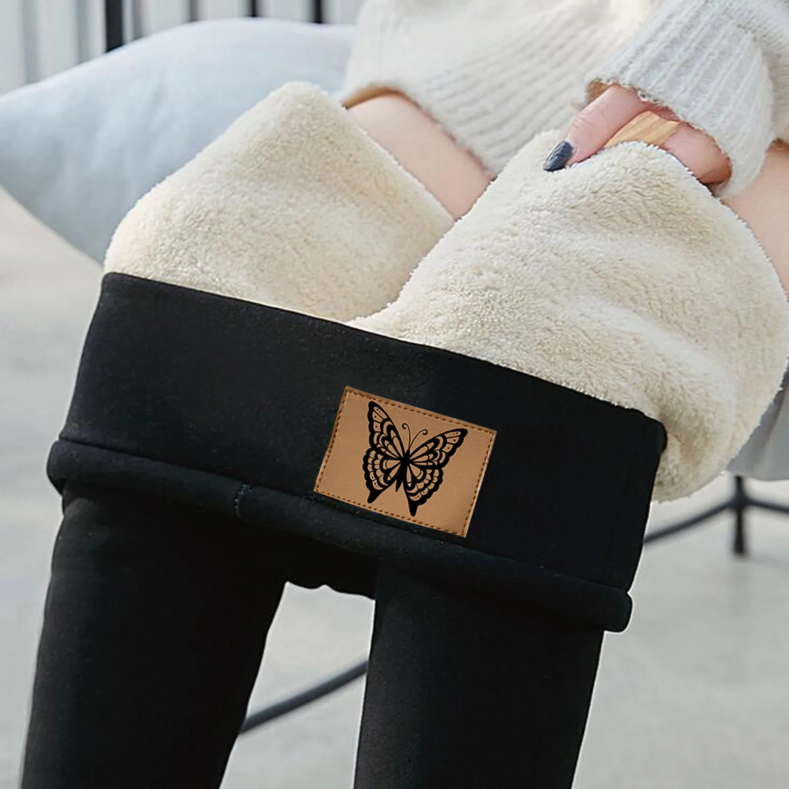 

2021 Women Leggings Winter Warm Plus Size Leggins Solid Color Velvet Women Leggins High Waist Leggings Stretchy Black Leggings