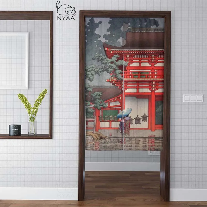 Занавеска на дверь Ukiyo-e в японском стиле красочное крепление комиксы Fuji Blossoms с