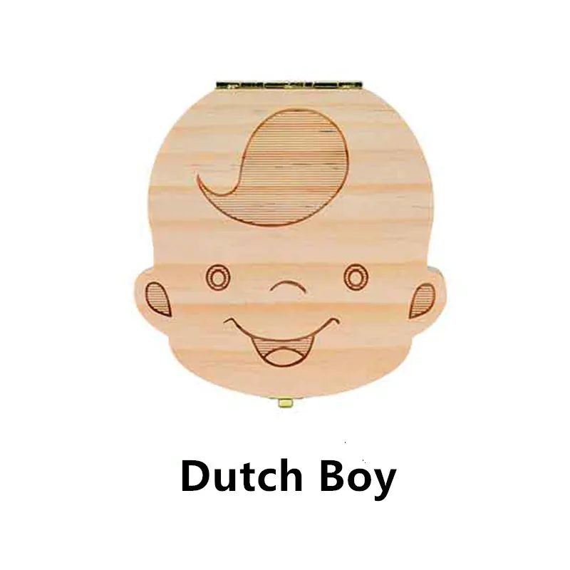 Dutch boy Испанский/португальский/голландский/детский деревянный органайзер для молочных зубов для хранения мальчиков и девочек, сувенирный Органайзер - Цвет: Dutch boy