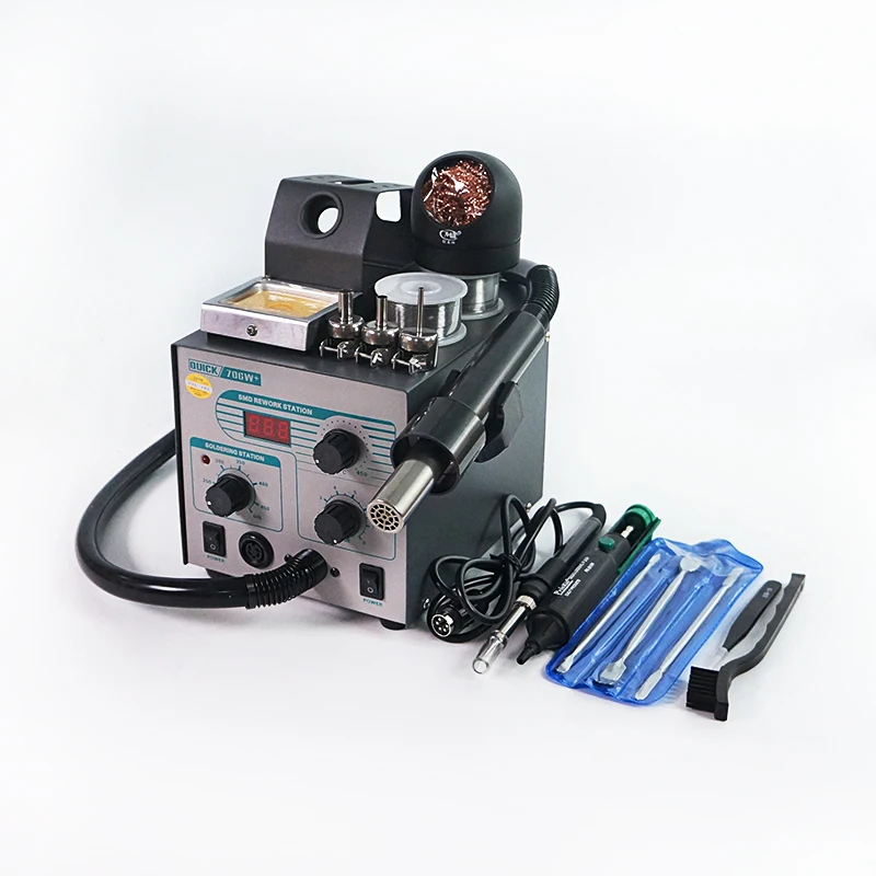 

BGA Rework Station QUICK-706W+ Digital Display Electric Soldering Irons + vetus tweezers + brush + tin solder wire