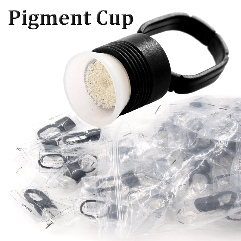 Тату чернила кольцевые чашки клеевая крышка с губкой микроблейдинг пигмент