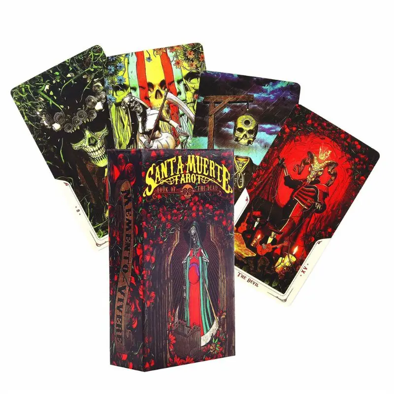 

1pc 78pcs Cards Santa Muerte Tarot Deck Book of the Dead Family Party Board Game Witchcraft Divination