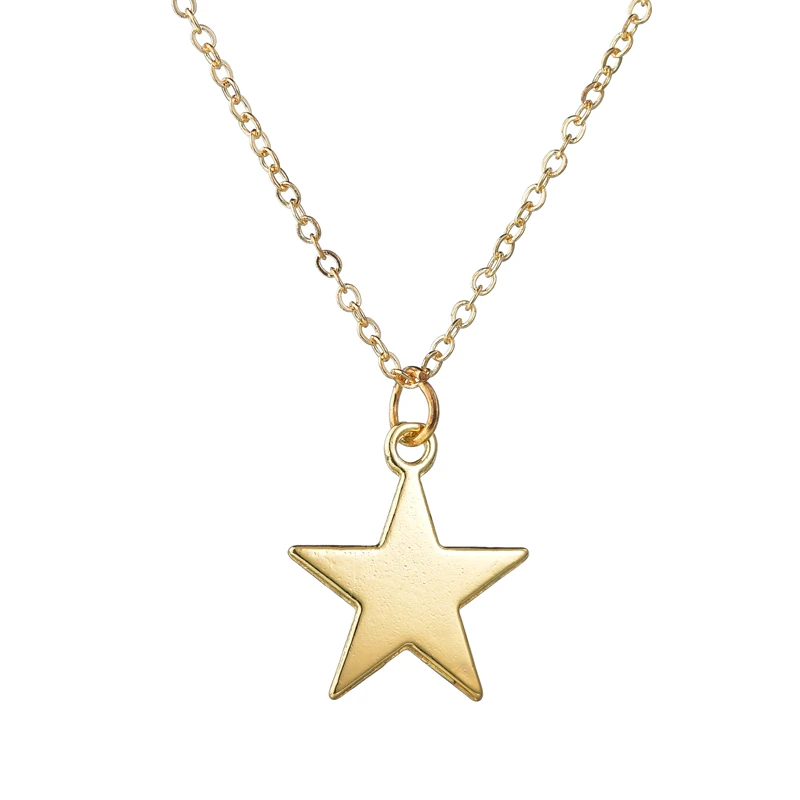 Крошечное ожерелье сердца для женщин Длинная цепочка из золота Сердце Звезда