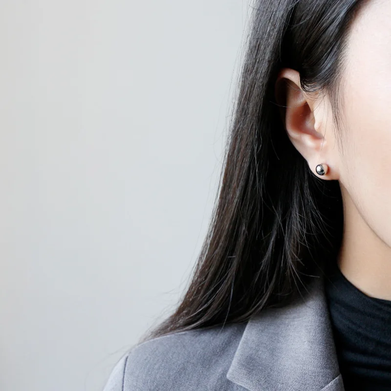 Женские серьги-гвоздики из серебра 925 пробы с бусинами | Украшения и аксессуары