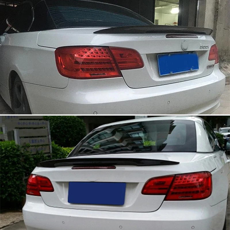 

Подходит для BMW 3 серии E93 спойлер для кабриолета 2007-2013 года глянцевый черный Углеродный волокно заднее крыло P стильный комплект аксессуаров...