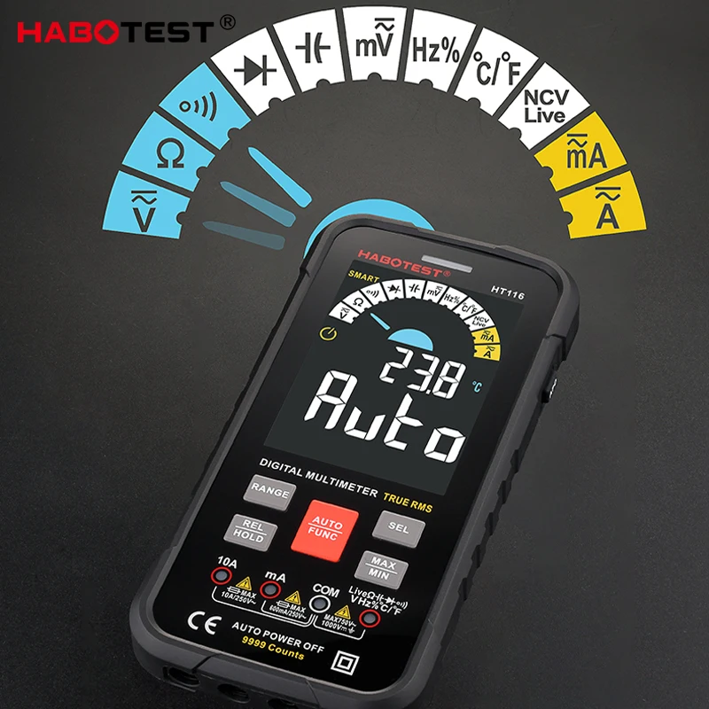 Профессиональный умный мультиметр цифровой HT116 с автоматическим выбором