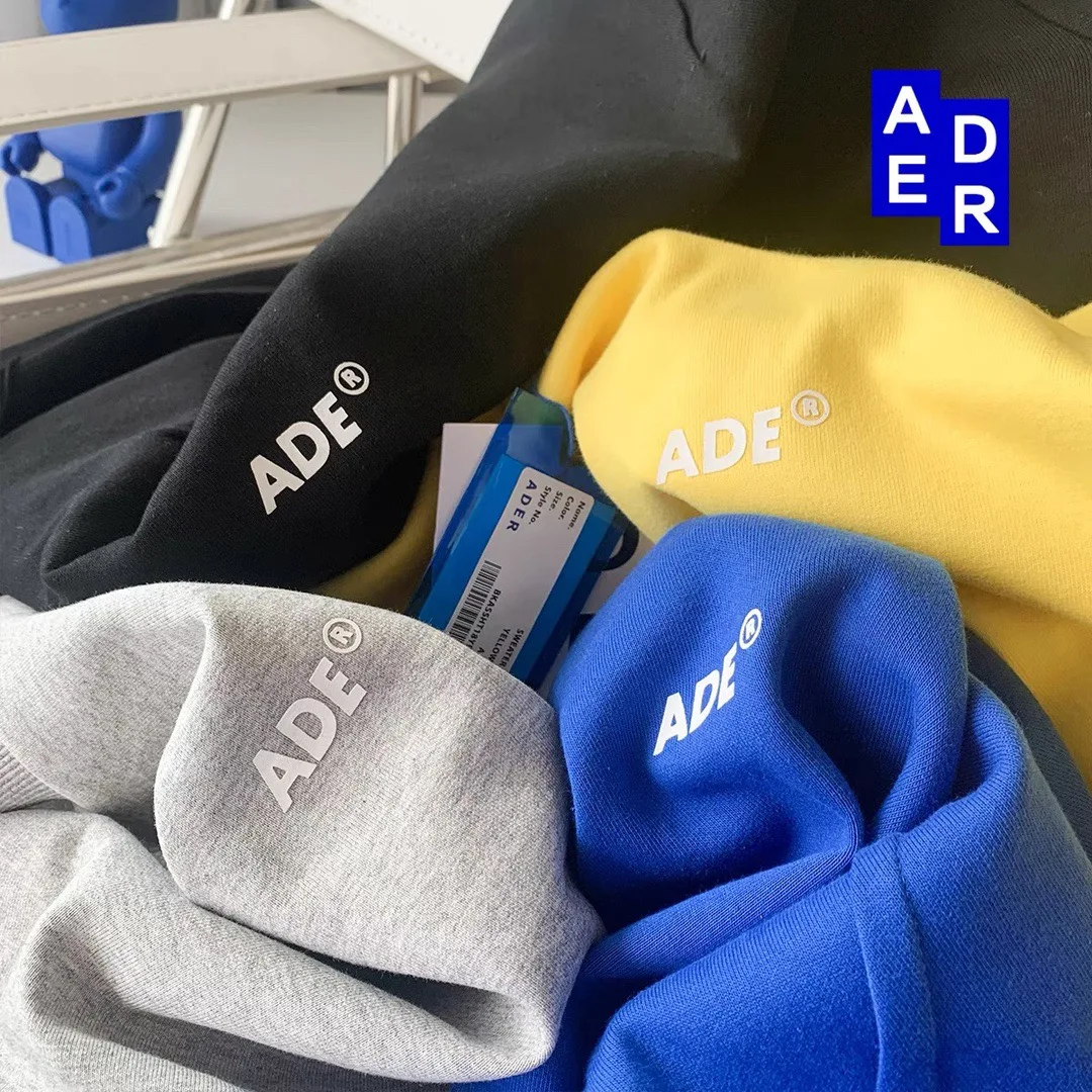 2021 Свитшот Adererror ADE новый топ с надписью Ader error Большой пуловер асимметричным