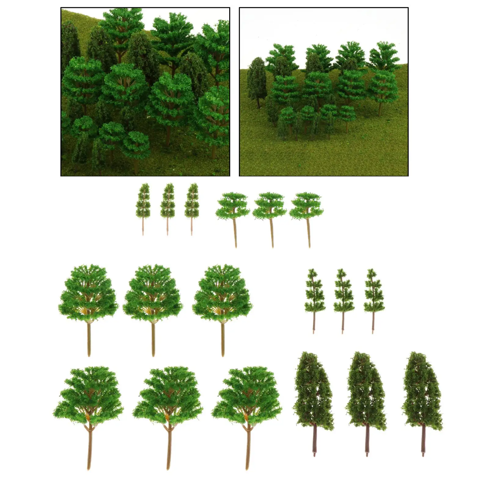 

24pc/set Scenery Model Green Tree Multi Scale DIY Projects Landscape Playset