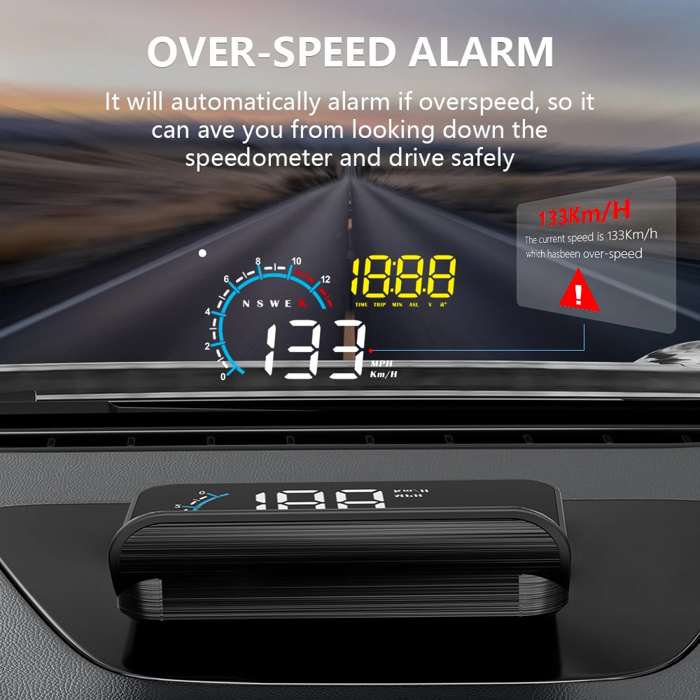 WiiYii M12 автомобильный OBD2 GPS HUD бортовой компьютер проектор дисплей на голову