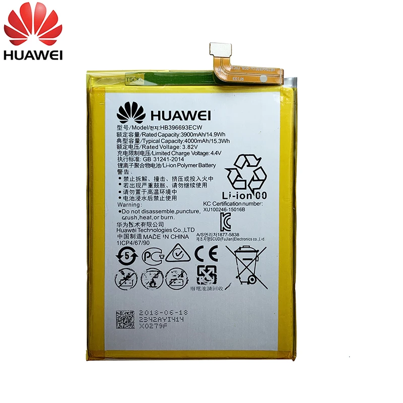 100% Original Battery Hua wei HB396693ECW 4000mAh For Huawei Mate 8 NXT-AL10 NXT-TL00 NXT-CL00 NXT-DL00 Mate8 Batteria | Мобильные