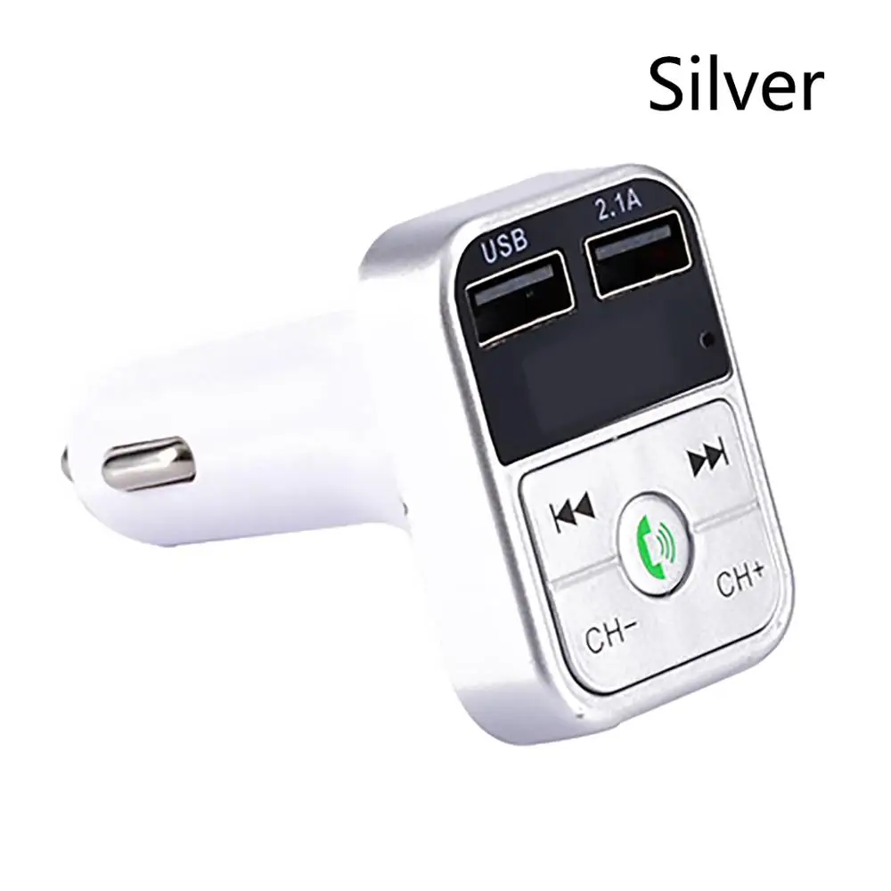 Silver Автомобильный комплект громкой связи беспроводной Bluetooth fm-передатчик ЖК MP3-плеер USB зарядное устройство 2.1A автомобильный двойной USB Быстрый автомобильный аксессуар - Название цвета: Silver