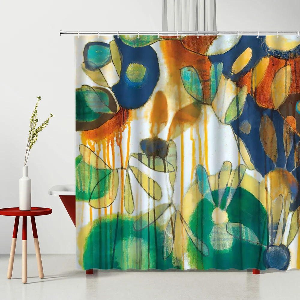 

Tropical Plants Shower Curtains Landscape Household Products Polyester Fabric Photography Background Bathtub Decoration