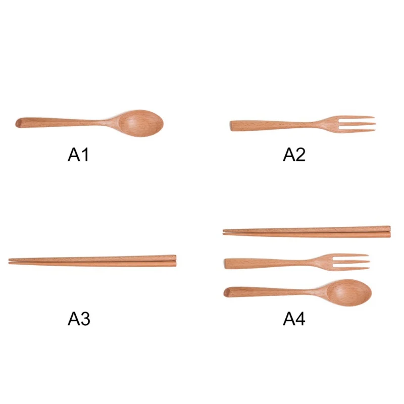 

s New Wooden Chopsticks Spoon Fork Set Tableware Travel Utensils For Camping, Picnic, Office Or Home