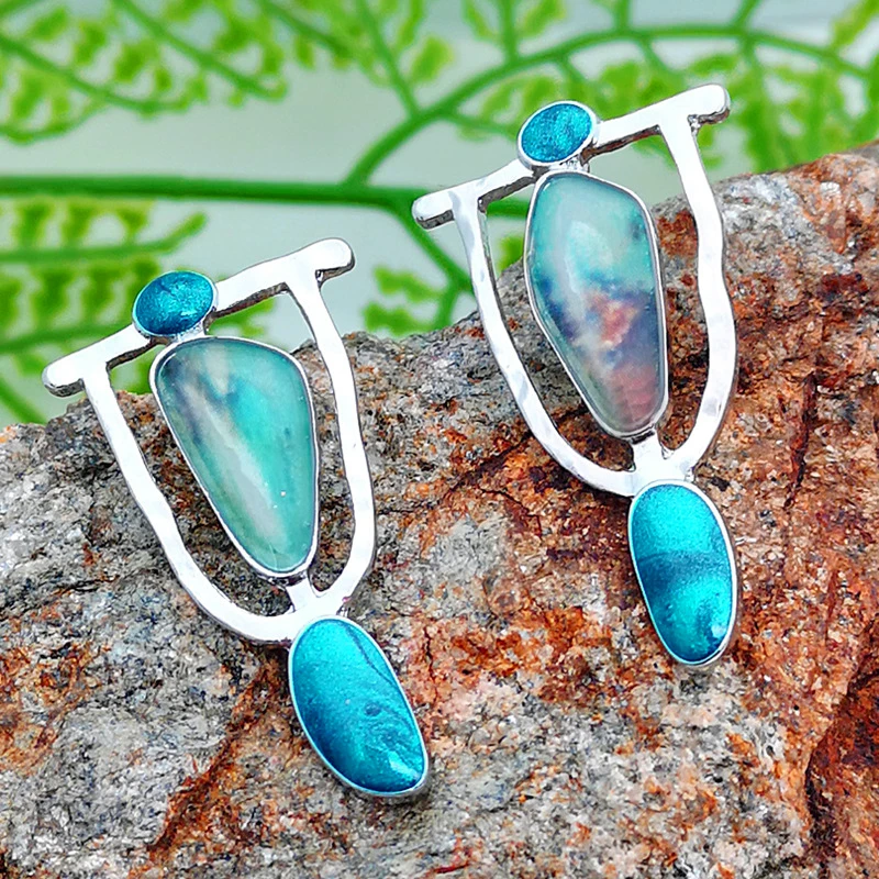 Новинка индийские этнические индивидуальные натуральные Висячие серьги-капли