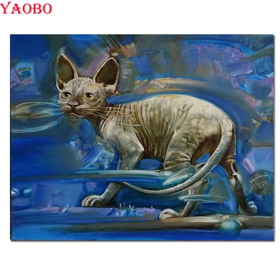 Картина из страз кошка aniaml полностью квадратная круглая алмазная 3d вышивка