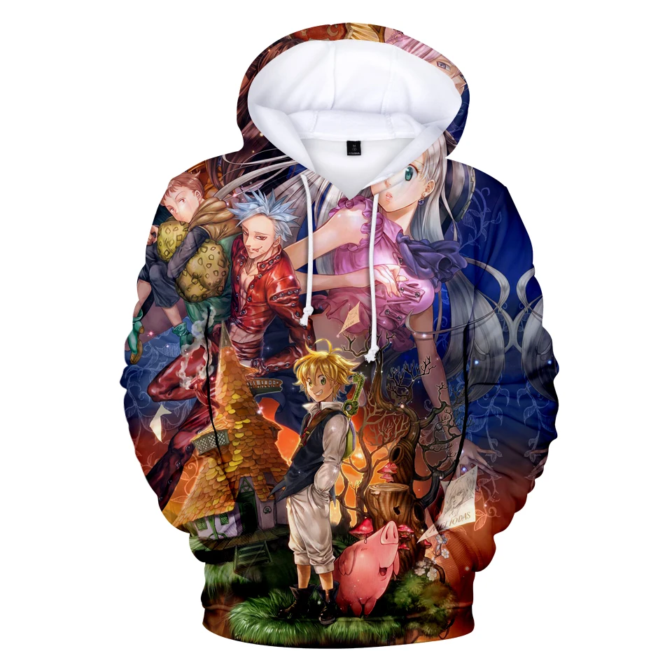 

Long Sleeve Nanatsu no taizai Hoodie Sweatshirt Men's Cartoon Pullover Nanatsu no taizai Tracksuits Streetwear Kids Clothing
