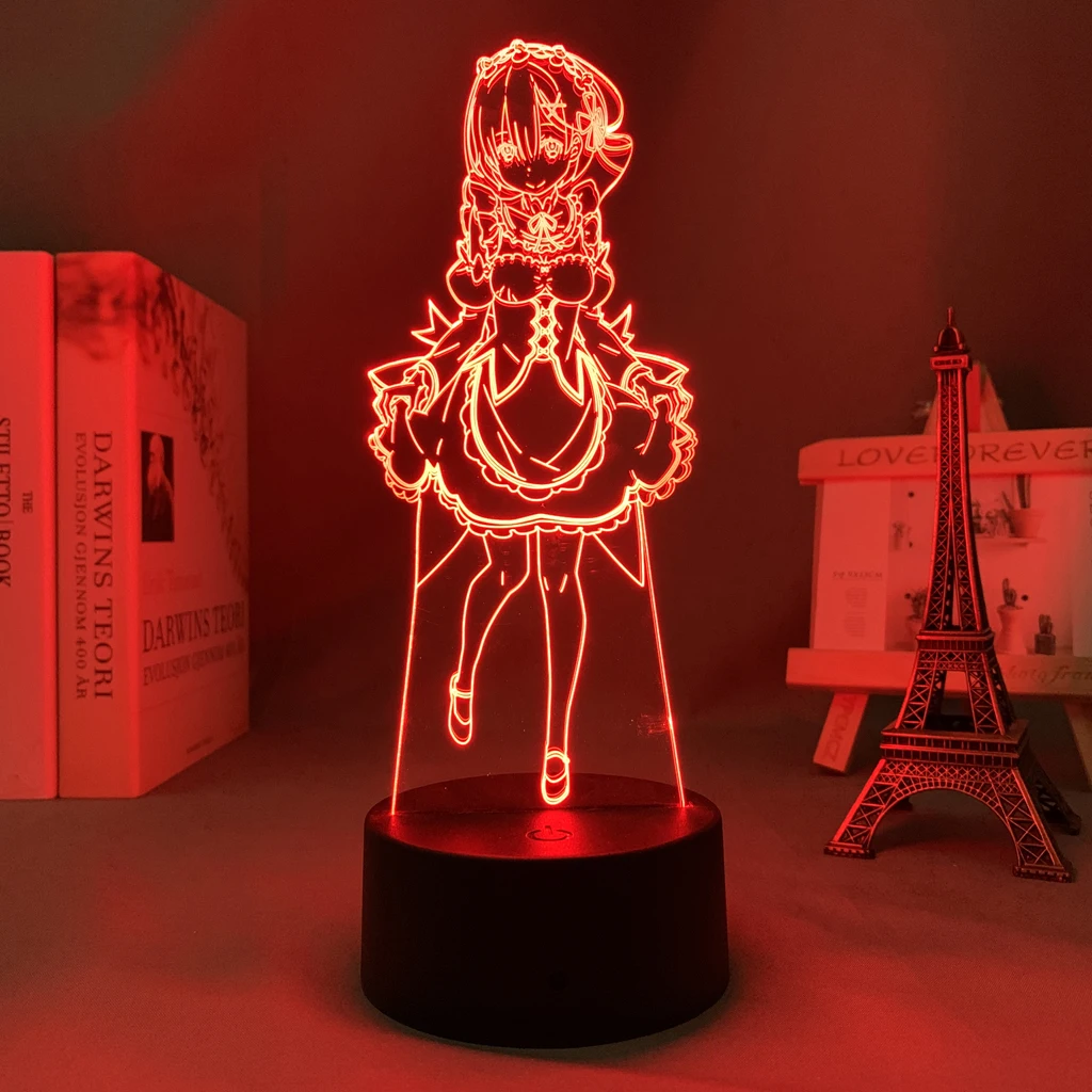 3d лампа аниме Re Zero Начальная жизнь в другом мире ночной Светильник для детской