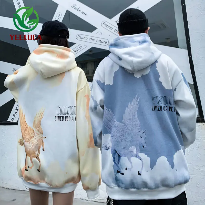 Новинка 2019 года! осенне-зимняя Толстовка в стиле хип-хоп с рисунком Пегаса.