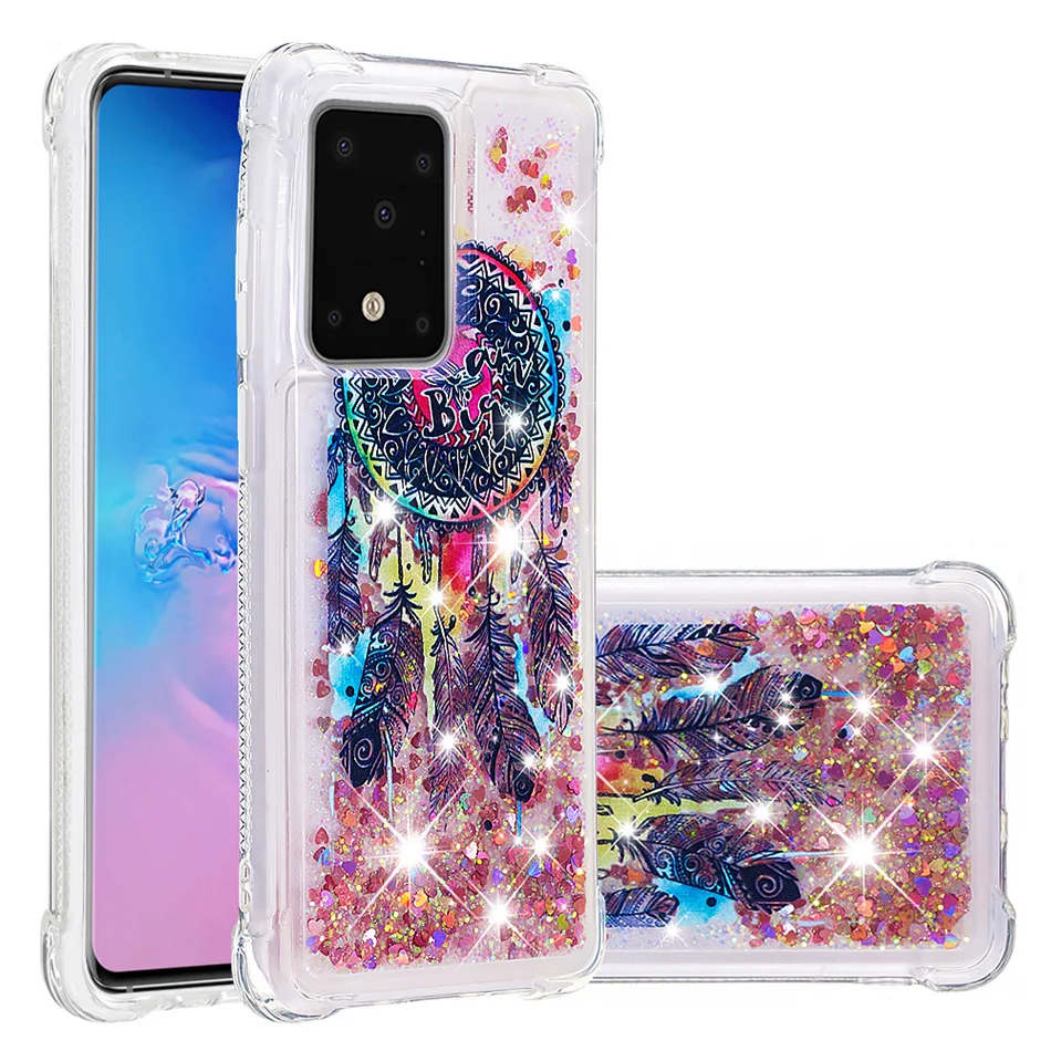 Блестящие динамические быстросохнущие жидкие Чехлы для Samsung Galaxy S20 Ultra S10E S10 S9 S8 Plus