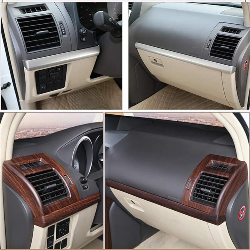 LHD Car ABS Interior Passenger Side Decoration Strip Trim For Toyota Land Cruiser Prado FJ150 150 2010-2018 Pine Wood Grain