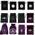 Бархатная сумка для хранения таротов в виде месяца, карт оракула, рун, созвездий, ведьмы, гадания, аксессуары, ювелирные изделия, кости