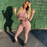 2020 winter women 2 two piece set sport t shirt tops pullover trouser pants bodycon set fitness tracksuit