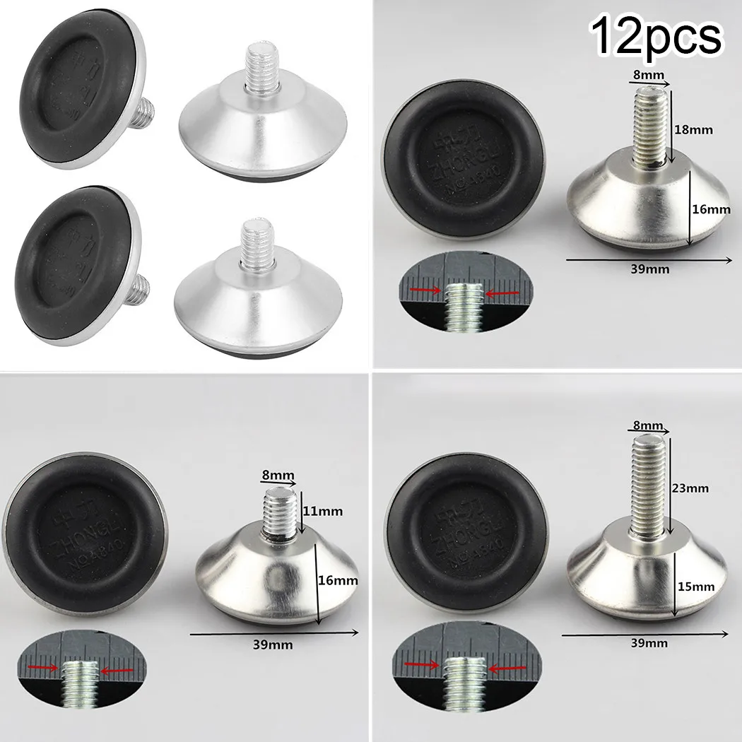 

Tool Leveling Feet 12pcs Adjustable Base Black Feet Furniture Household