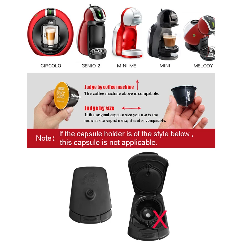 Многоразовые Кофе капсула для combinacapsule фильтр фильтры чашки совместимый dolcegusto с