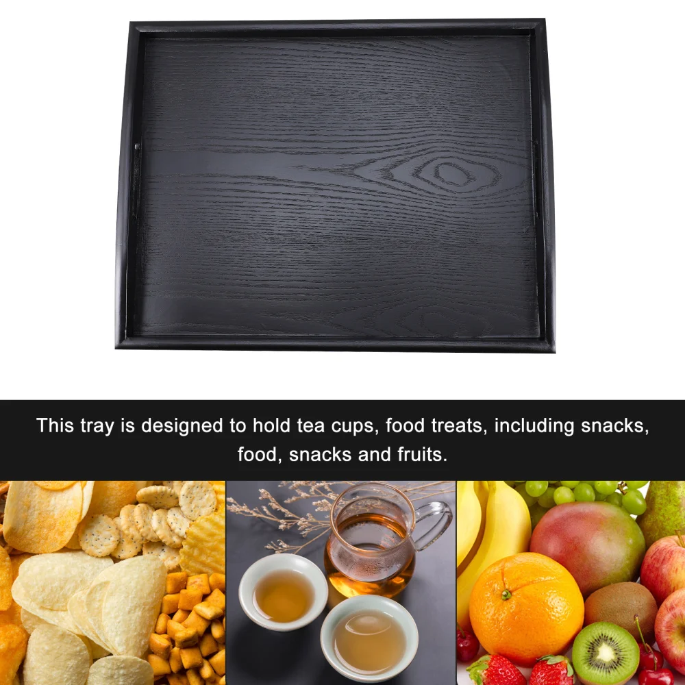 

1Pc Household Storage Tray Food Serving Tray Decorative Tea Plate (Black)