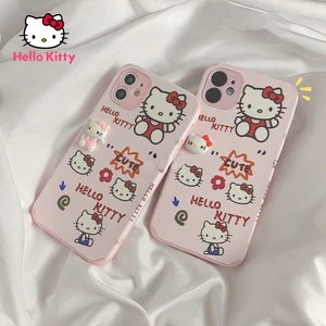 Hello Kitty Frosted Soft Case for iPhone13 13Pro 13Promax 12 12Pro Max 11 Pro X XS MAX XR 7 8 Plus Full Cover Case