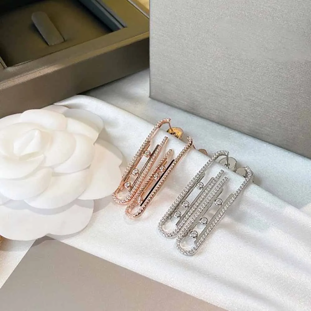 hot brand jewelry 925 sterling silver sliding lock circle earrings mix three color zircon earrings rose gold silver earring free global shipping